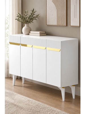 Ceneyra KA1244BG Duma Konsol Beyaz-Gold 120CM