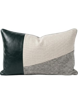 Ovola Geometrik Desenli Kırlent Kılıfı 30X50 cm - Siyah Bej Gri Modern Dekoratif Yastık Kılıfı