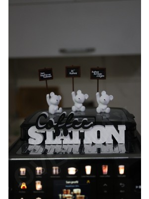 Overmax Coffee Station Yazısı - Modern Kahve Köşesi Temalı Dekor