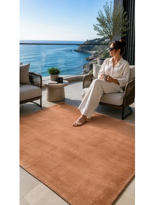 Sultan Halı Peluş Halılar Serisi Vizon Renkli Yumuşak Yüzeyli Kaydırmaz Özel Ölçü Halı