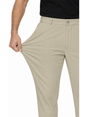 goffra Erkek Flexon Ultra Esnek Relaxed Beli Lastikli Jogger Pantolon Taş
