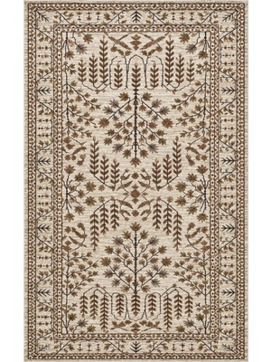 Sultan Halı Eva Vintage Modern Halı Vizon ve Kahverengi Kare/dikdörtgen Salon Halısı