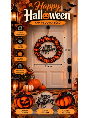 Major Hobi Halloween Balkabağı Kapı ve Duvar Süsü 21 cm Happy Halloween Dekoratif Süs