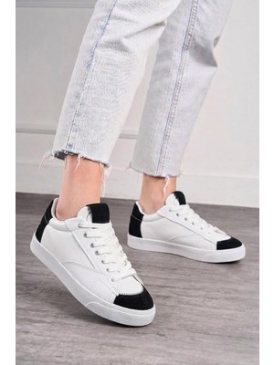 Nstil Günlük Kadın Sneaker Bağcıklı Tırtıklı Taban Süet Detaylı Yürüyüş Spor Ayakkabı 07