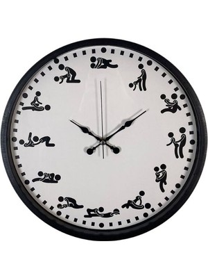Kamasutra Temalı (Pozizyonlu) Duvar Saati Siyah