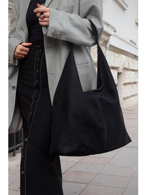 Era Boutique Tr Kadın Siyah Büyük Boy Omuz ve Tote Çanta - Geniş Hacim