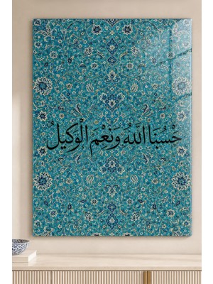 Painted Anarchy Hasbünallahu ve Ni'mel Vekîl 1 Âl-I Imrân Suresi 173. Ayet Cam Tablo Dini Tablo