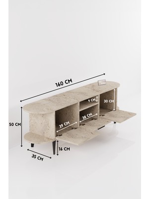 Ulu Pazarlama Mira Tv Sehpası Suntalam Ekru 160X35 cm