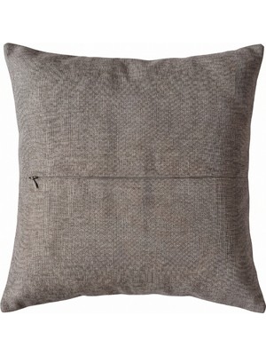 Ovola Geometrik Desenli Kırlent Kılıfı 45X45 cm - Siyah Bej Gri Modern Dekoratif Yastık Kılıfı