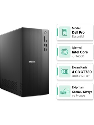 Dell Pro Essential QVT1260 Intel Core I5-14500 16GB 512GB SSD 4 GB GT730 Ubuntu Masaüstü Pc BTO005B_QVT1260_U 012