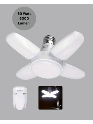 Belirtilmemiş Enerji Tasarruflu LED Ampül 60 Watt 4 Kollu Beyaz Işık Yeni Nesil