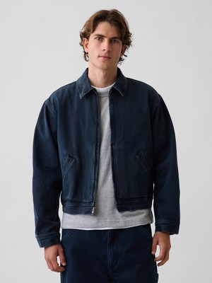 Gap Erkek Koyu Mavi Denim Boxy Workwear Ceket