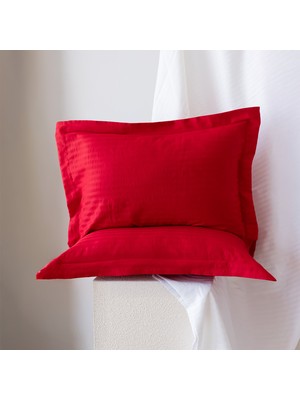 Tekstil Home Çizgili Pamuk Saten 2'li Oxford Yastık Kılıfı