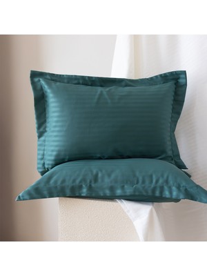 Tekstil Home Çizgili Pamuk Saten 2'li Oxford Yastık Kılıfı