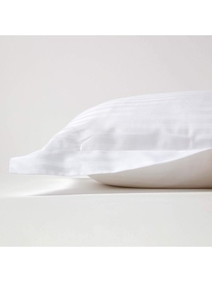Tekstil Home Çizgili Pamuk Saten 2'li Oxford Yastık Kılıfı