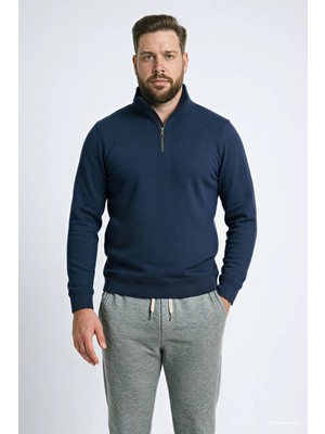 DeFacto Pamuklu Regular Fit Büyük Beden Dik Yaka Sweatshirt H1658AX26SP