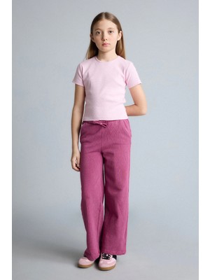DeFacto %100 Pamuk Wide Leg Pantolon Kız Çocuk H1094A826SM