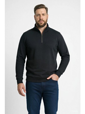 DeFacto Pamuklu Regular Fit Büyük Beden Dik Yaka Sweatshirt H1658AX26SP