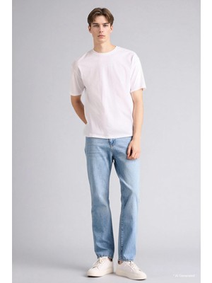 DeFacto Straight Fit Normal Bel Boru Paça Jean Pantolon F9007AX26SP