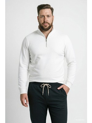 DeFacto Pamuklu Regular Fit Büyük Beden Dik Yaka Sweatshirt H1658AX26SP