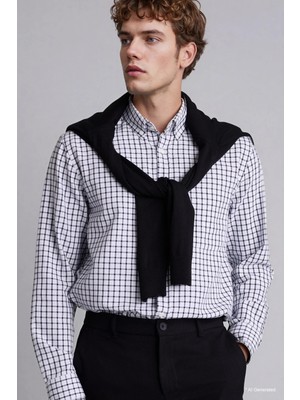 DeFacto %100 Pamuk Regular Fit Polo Yaka Oxford Uzun Kollu Gömlek H3574AX26SP
