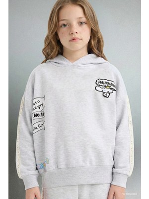 DeFacto Kapüşonlu Baskılı Sweatshirt Kız Çocuk G6829A826SP