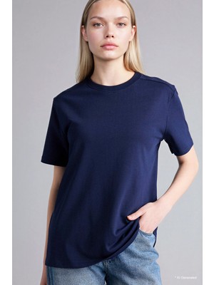 DeFacto %100 Pamuk Regular Fit Bisiklet Yaka Basic Premium Kısa Kollu Tişört A9428AX26SP