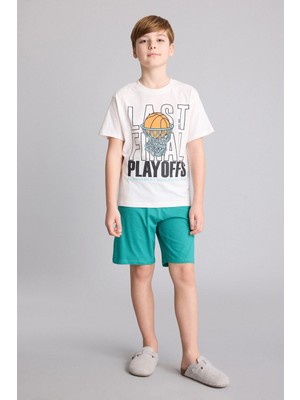 DeFacto %100 Pamuk Regular Fit Baskılı 2'li Pijama Takımı Erkek Çocuk G8830A826HS
