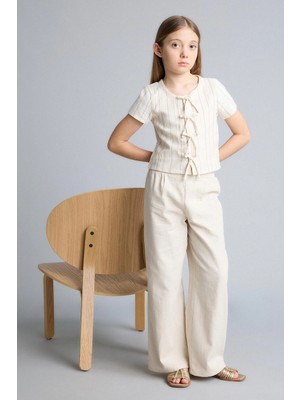 DeFacto Wide Leg Geniş Paça Pamuklu Lastikli Paça Pantolon G0608A826SM