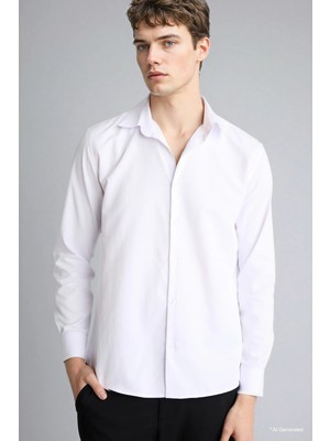 DeFacto Slim Fit Polo Yaka Uzun Kollu Gömlek G6496AX26SP