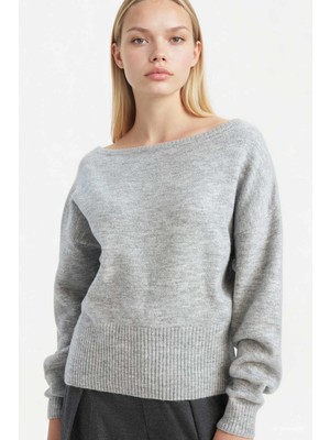 DeFacto Regular Fit Açık Omuz Triko Kazak G8898AX25CW