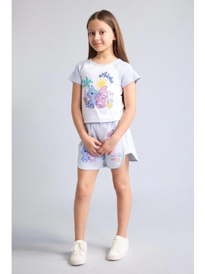 DeFacto %100 Pamuk Disney Lilo & Stitch Baskılı Şort Kız Çocuk H4102A826HS