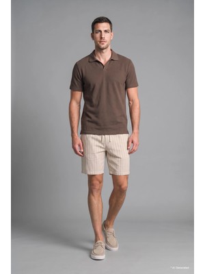DeFacto Çizgili Relax Fit Bermuda H6687AX26SM
