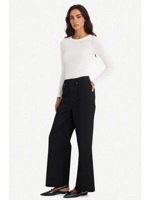 DeFacto Wide Leg Geniş Paça Gabardin Yüksek Bel Pantolon F1649AX25AU