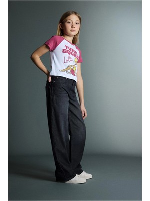 DeFacto Wide Leg Konforlu ve Ferah Geniş Paça Jean Pantolon Kız Çocuk G4647A826SP