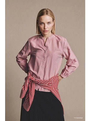 DeFacto Regular Fit Bisiklet Yaka Poplin Uzun Kollu Gömlek H1230AX26SP