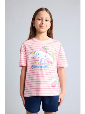 DeFacto %100 Pamuk My Melody Relax Fit Bisiklet Yaka Kısa Kollu Tişört Kız Çocuk H3483A826HS