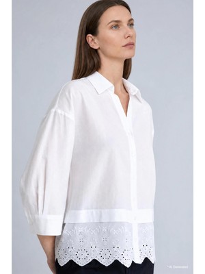 DeFacto Relax Fit Vual Uzun Kollu Beyaz Kapalı Gömlek G8966AX26SM