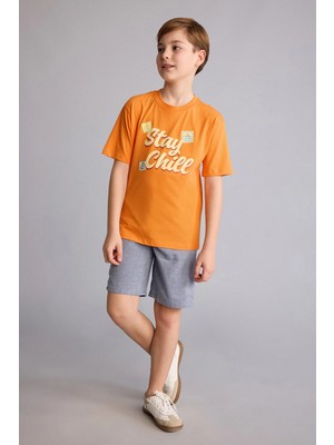 DeFacto Regular Fit Keten Karışımlı Şort Erkek Çocuk H3488A826HS