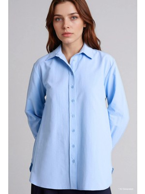 DeFacto Relax Fit Gömlek Yaka Poplin Tunik D7341AX26SP