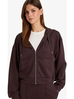 DeFacto Loose Fit Kapüşonlu Modal Hırka G2204AX26SP
