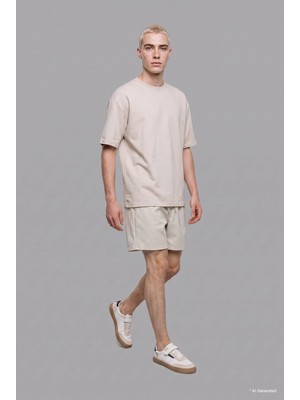 DeFacto Beli Lastikli Bağcıklı Baggy Fit Şort I3697AX26SM