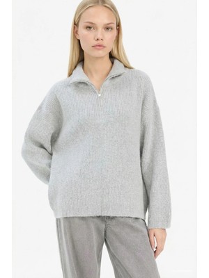 DeFacto Relax Fit Yarım Fermuarlı Triko Kazak F3897AX25WN