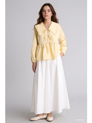 DeFacto %100 Pamuk A Kesim Poplin Maxi Etek H0060AX26SP