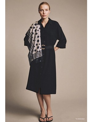 DeFacto Regular Fit Yarım Kollu Midi Elbise H0231AX26SP