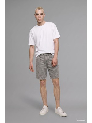 DeFacto Relax Fit Elastik Belli Jean Bermuda Şort I1969AX26AU