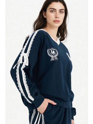 DeFacto %100 Pamuk Oversize Baskılı Sweatshirt G8034AX26SP