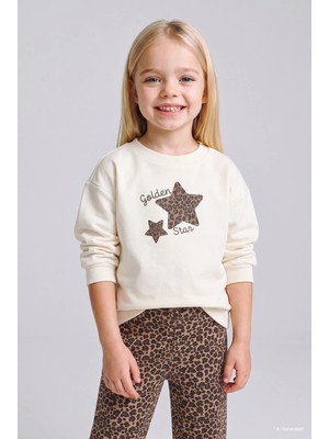 DeFacto Yıldız Baskılı Regular Fit Bisiklet Yaka Sweatshirt Kız Bebek I1723A526AU
