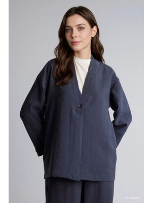 DeFacto Regular Fit V Yaka Modal Kimono H0673AX26SP