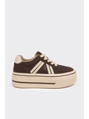 Derinet Hakiki Deri Kalın Taban Kadın Sneaker